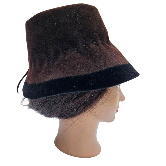 Yves Saint Laurent Accessories - Vintage Yves Saint Laurent Brown Wool Bucket Hat Two Tone Italy 25"
